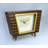 Roman Numeral Wood Quartz Movement / Crystal Tabletop Clock with Alarm Espresso Wood