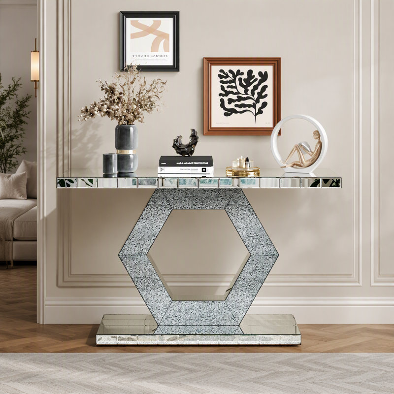 Hall d'entrée Sparkling Crystal Hexagon Mirror