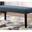 Banc de salle à manger en tissu avec garniture cloutée, bleu