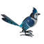 Statue miniature en métal bleu Jay