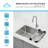 KBFmore Single Bowl Tight Radius Stainless Steel Kitchen Sink, 4 Pcs Sink Gadgets-89710322-89710318