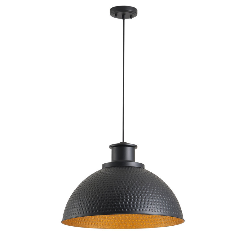 Luminaire suspendu rond en fer 1 lumière