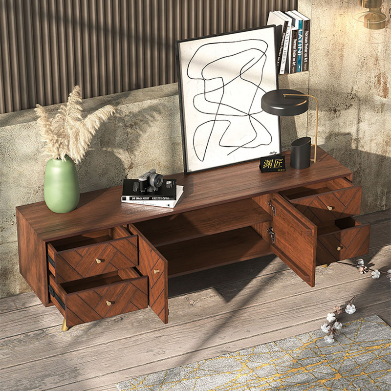 Meuble télé moderne, simple et léger de luxe, H 23,6 po x L 70,9 po x l 15,7 po