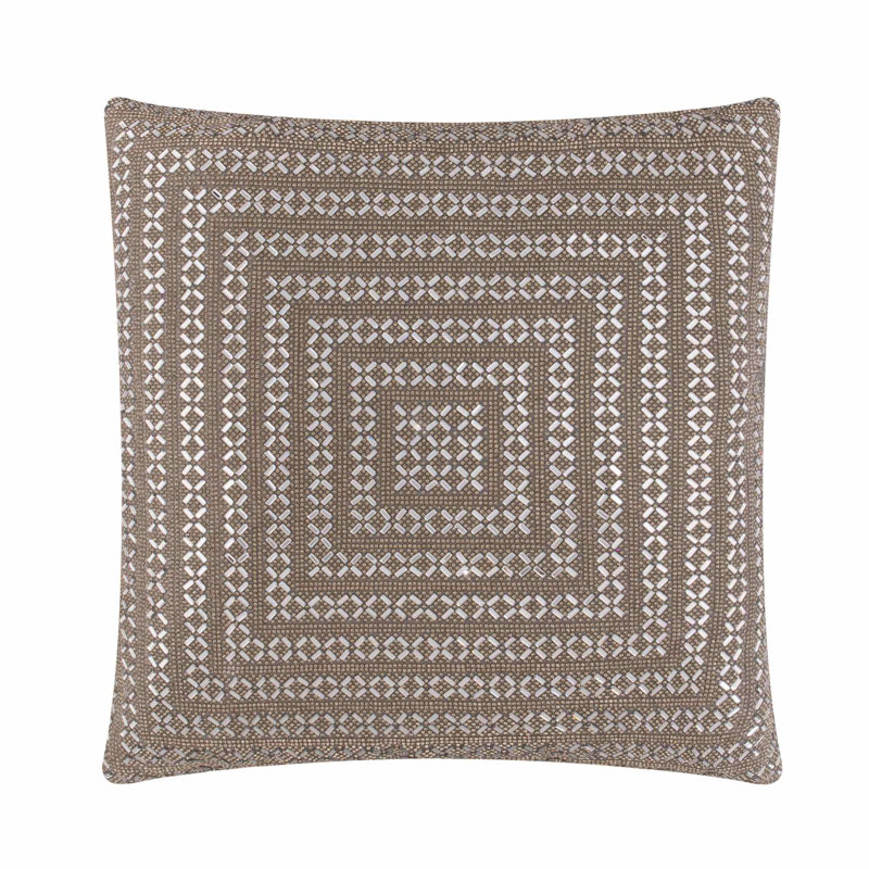 Sparkles Home Madison Avenue Throw Pillow | Rhinestone Crisscross X-Pattern & Velvet Backing, 20" x 20", Charcoal