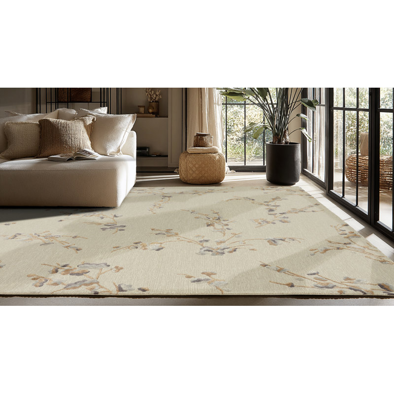 Tapis en laine / tencel touffeté à la main, 8'9" x 11'9"