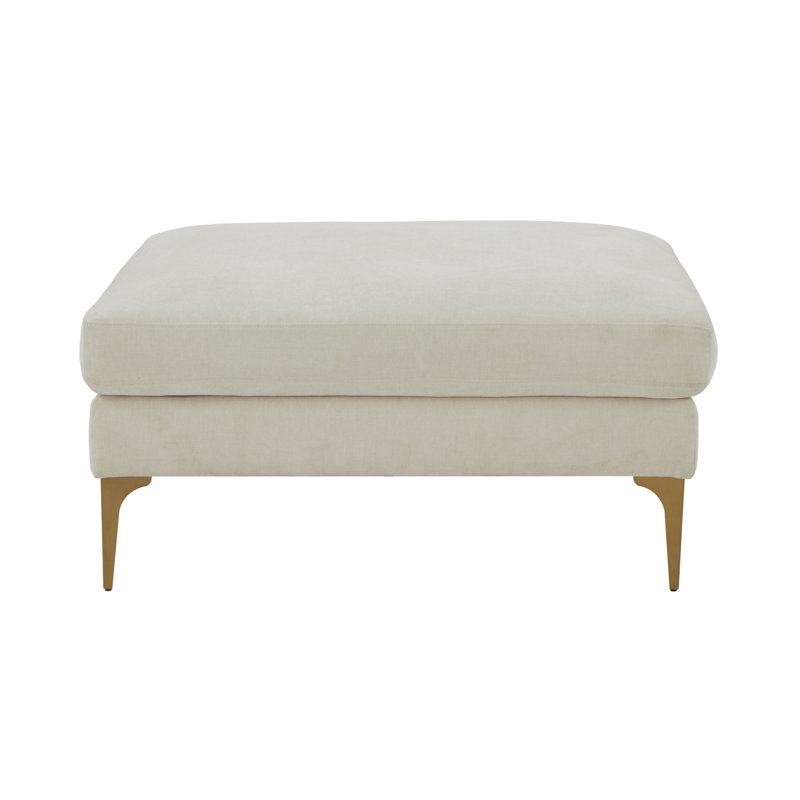 39.5" Wide Square Standard Ottoman, Cream Polyester