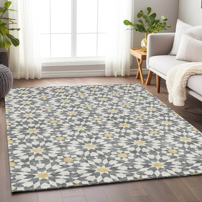Premium Machine Washable Tweedy Gray Rug, Rectangle 10' x 14'