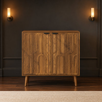 Sideboard Buffet Cabinet with Storage, Multi-Functional Storage Cabinet with Unique Paper Clip Design, Coffee Bar Storage Cabinet, Durable Constructio
