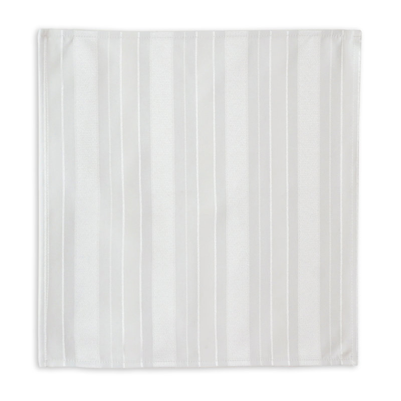 Robyn Striped Jacquard Polyester Square/Rectangle Tablecloth, 120" L x 60" W, White, Rectangular