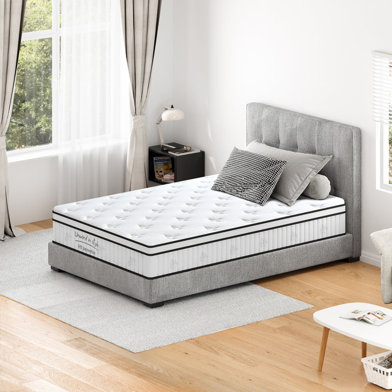 12" Twin Mattress Medium Hybrid Memory Foam Pocket Spring Mattress with CertiPUR-US Certified, Twin, 12"