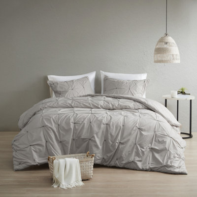 Ensemble de housse de couette en coton brodé 3 pièces Dasya