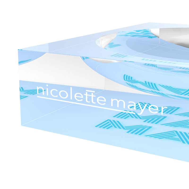 Mahjong Acrylic Decorative Tray, 6"W x 6"D x 2"H, Blue