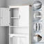 Space-Saving Over the Toilet Storage Cabinet – Double Doors, Adjustable Shelves, Open Compartment – Bathroom Organizer for Small Bathrooms – Easy Assembly – White