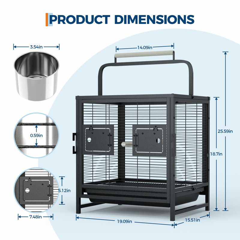 25.6cm Stainless Steel Flight Cage