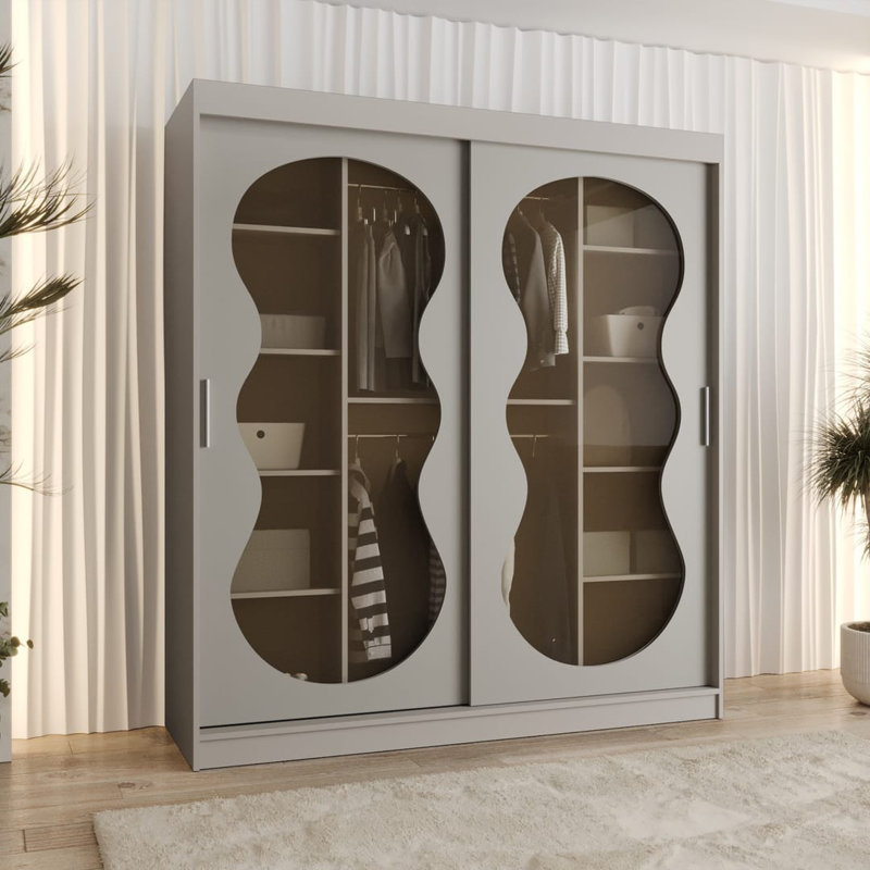 Sylina 2 Door Manufactured Wood Wardrobe, Cashmere