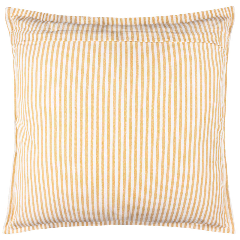 Hayle Indoor / Outdoor Striped Square Cushion, Yellow/White