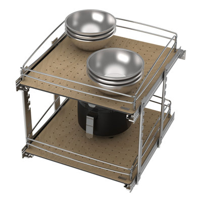 Rev-A-Shelf Two-Tier Solid Bottom Pullout Base Cabinet Organizer