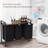 28 inch Black 3 Removable Pull-Out Oxford Fabric Baskets Large Capacity Laundry Hamper Organizer with Adjustable Shelf-123987414