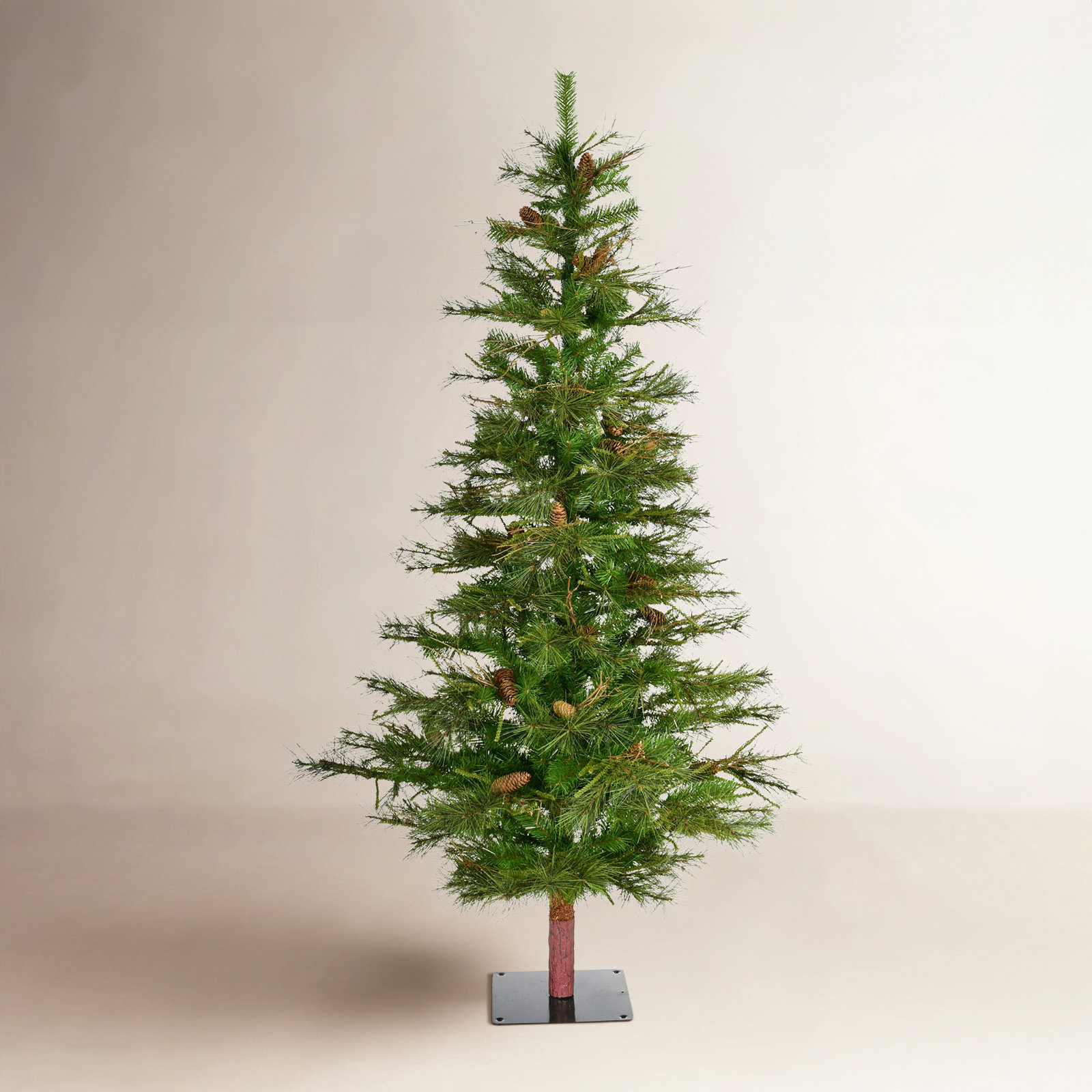 Ashland Fir Artificial Fir Christmas Tree with Pinecones, 6', Not Pre-Lit