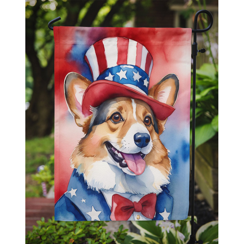 Drapeau patriotique du jardin américain, Brun / bleu Corgi