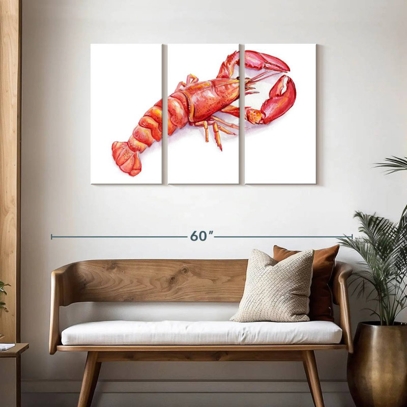 Brampt Vibrant Lobster, 28" H x 45" W