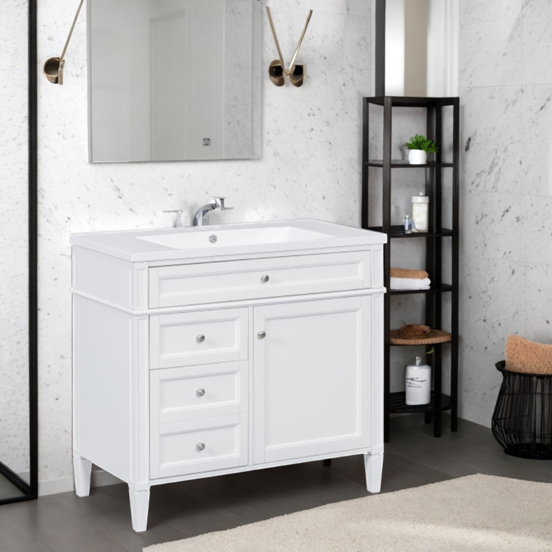 Meuble-lavabo simple avec plateau Cvanko 36, Bleu