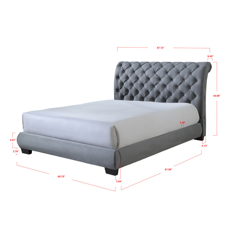 Lit plateforme tapissier Rumeal, Grand