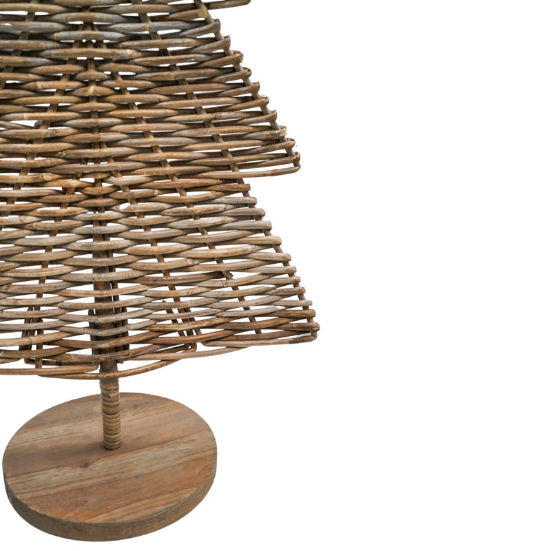 Rattan Christmas Tree Ornament, Natural, 80cm H x 50cm W x 25cm D