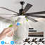 Ventilateur de plafond à DEL avec 8 pales en bois, télécommande, température de couleur réglable pour le salon, la chambre à coucher ou la salle à manger (silencieux / 6 vitesses / réversible / moteur à courant continu)