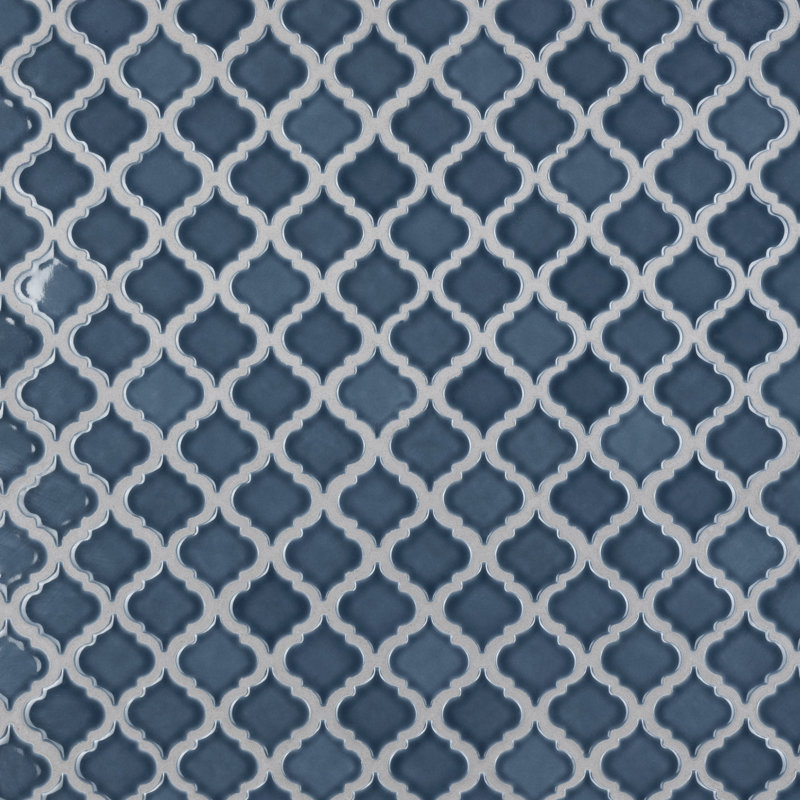 Hudson Tangier 2" x 2" Porcelain Arabesque Mosaic Wall & Floor Tile, Storm Gray