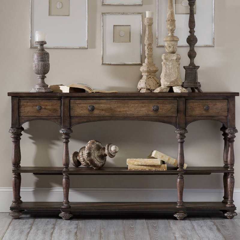 American-style solid wood console table