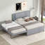Lit plateforme double avec lit gigogne et lit gigogne double