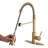 Pull Down Spray Kitchen Sink Tap In Brushed Gold - Rust And Corrosion , 9.05" Reach, 1.8Gpm Faucet With Pull-Down Scratch Proof Finish, Flow