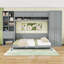 Lit escamotable 2 tiroirs en bois avec tablettes et garde-robe intégré-224813340-224813337