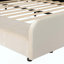 Lit plateforme tapissier en velours, lit mère et enfant avec bureau de chevet, tablette de rangement et tabouret rond pour chambre d'enfant-1340575887-1340575884
