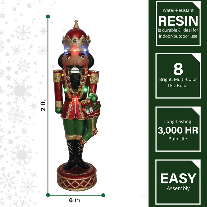 22-Inch Musical African American Nutcracker with LED Lights