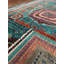 Tapis en laine et coton bleu sarcelle original noué à la main à motif mamelouk