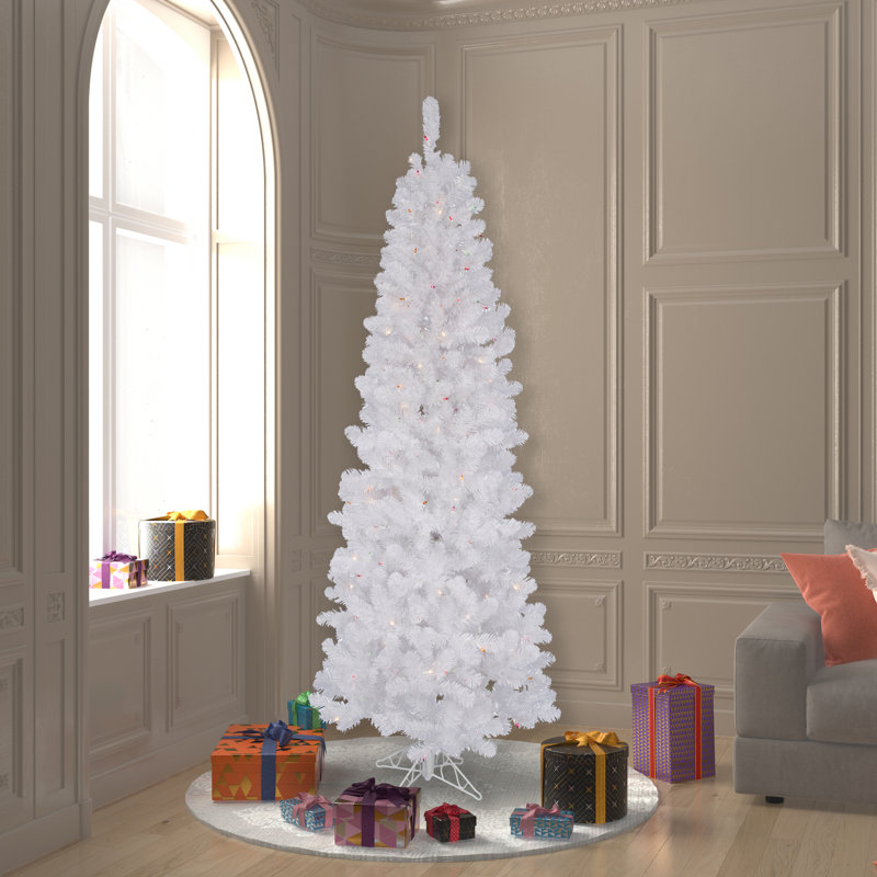 Sparkle White Spruce Pencil Artificial Christmas Tree, ClearDura-Lit® Incandescent, 6.5' H