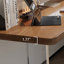 Bureau rectangulaire brun, bois massif transparent et acrylique-747172097-747172127