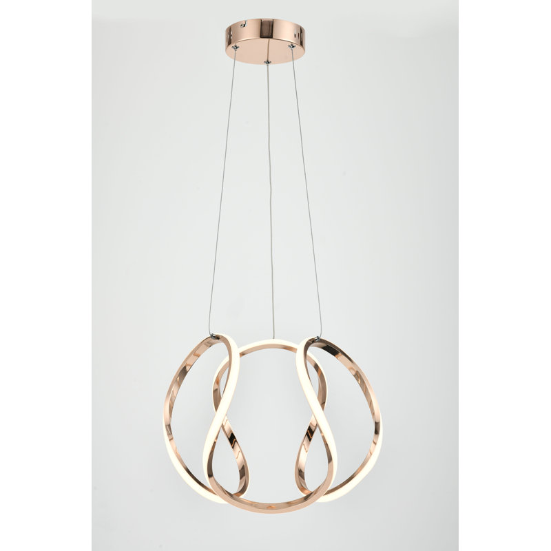 Cobberas 1 - Light LED Unique/Statement Pendant, French Gold
