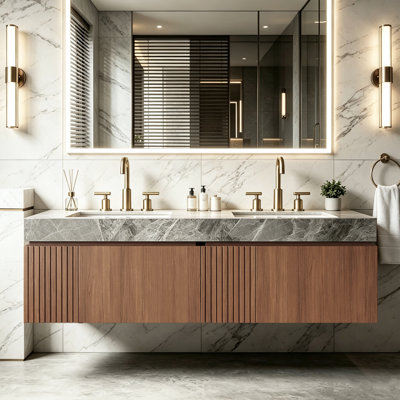 Meuble-lavabo mural de luxe de style moderne Mid-Century