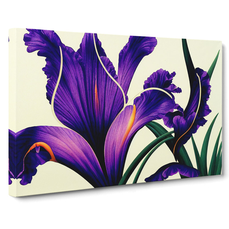 Enlightened Iris Flowers - Wrapped Canvas, 35cm H x 50cm W x 3cm D