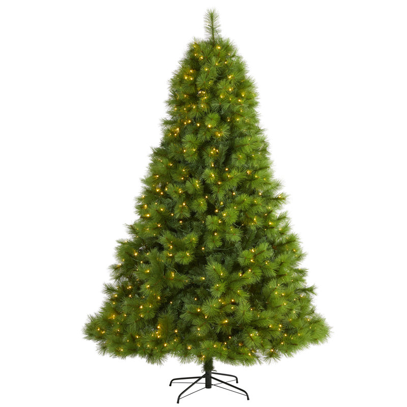 Lighted Artificial Pine Christmas Tree, 7.5' H