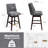 Eriqa Swivel 30.6'' Bar Stool, Gray-725924852
