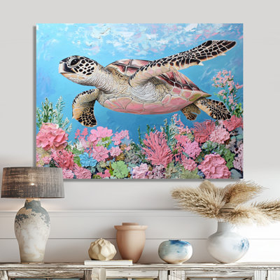Décoration murale tortue dans le récif de corail II - tortue