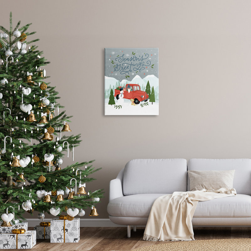 Season 'Greetings, H 30 po x l 24 po x P 1,5 po, Toile tendue