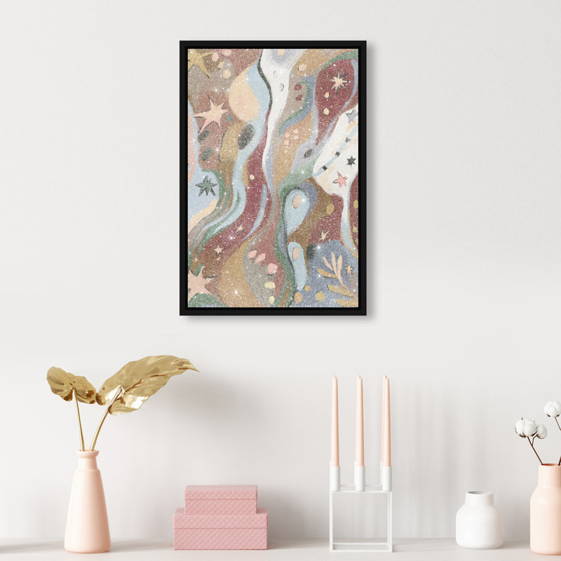 Modern Folk II Canvas Abstract Print by Oliver Gal, Black Frame, 10 x 15, 31"H x 21"W, Black Floater Frame
