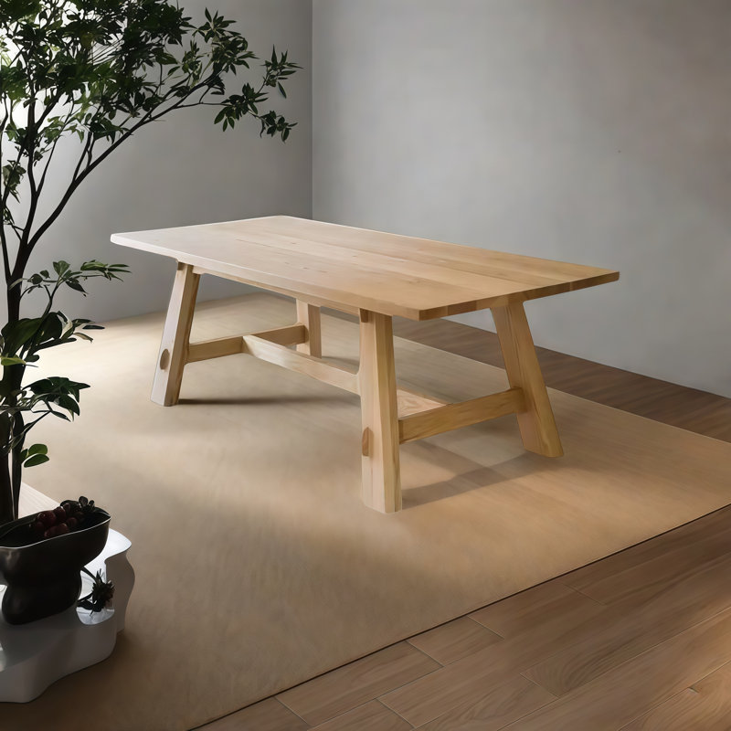 Tables de salle à manger rectangulaires en bois massif, H 29,50 po x L 86,60 po x l 35,40 po