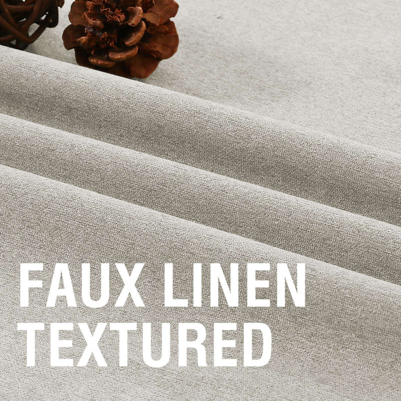100% Blackout Curtains for Bedroom Thermal Insulated Linen Textured Curtains Heat and Full Light Blocking Drapes Living Room Curtains 2 Panel Sets