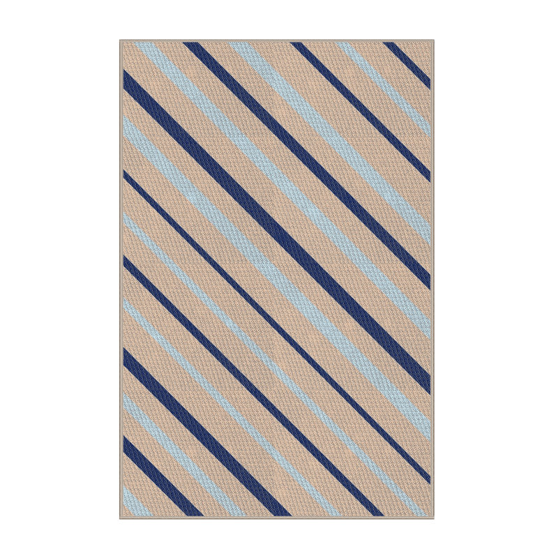 Tapis bleu/orange à motifs, Rectangle 2 pi x 5 pi